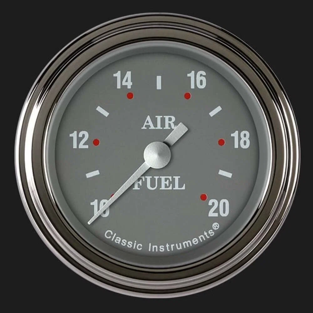 Silver Gray 2 1_8_ Air Fuel Ratio Gauge SG194SLF